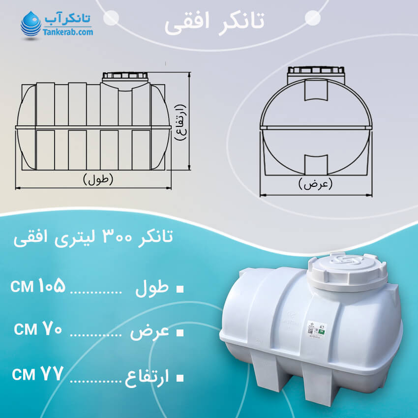 تانکر آب 300 لیتری افقی