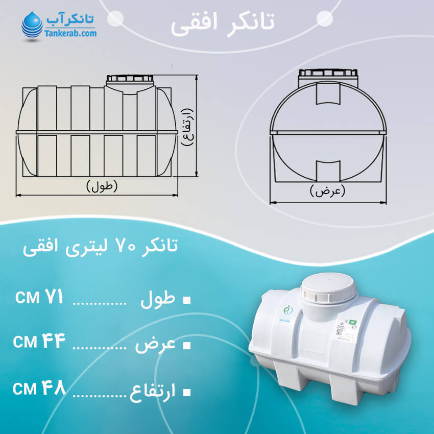 تانکر آب 70 لیتری افقی